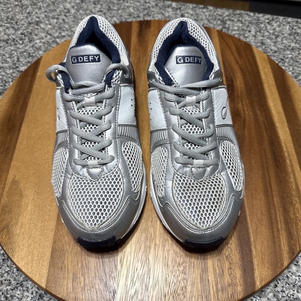 G Defy Gravity Defyer White Silver Sperm Logo‎ Women's 8.5 Running Shoes